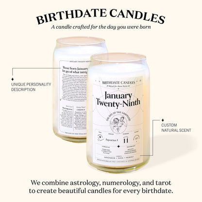 Birthdate Candles, December 1 - Sagittarius Zodiac Scented Candles Birthday Gift - Rose, Neroli & Water Lily Scent - All-Natural Soy & Coconut Wax, 60-80 Hour Burn Time - Made in USA