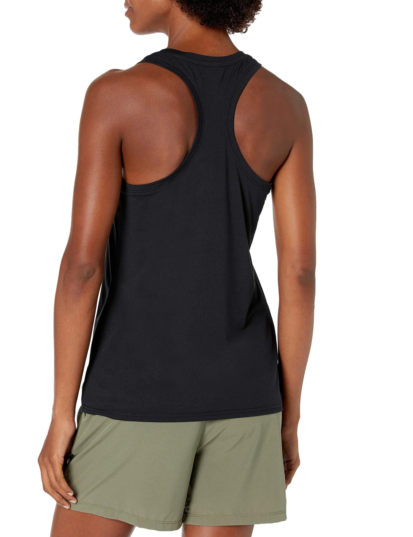 Amazon Essentials Women's Active Quick Dry Tech Stretch Racerback Tank Top (Available in Plus Size), Pack of 2, Black/Grey Camo, Large