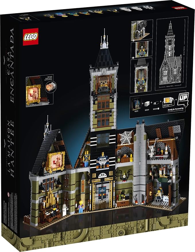 LEGO Icons Haunted House Building Set 10273 Haunted House Kit Creative Crafts for Adults and Family Powered Up Ready Building Kit with 10 Minifigures Halloween Decoration to Build Together