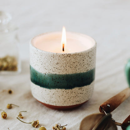 Hyggelight - The Growing Candle, Coffee Scented, 8.5oz Ceramic Pot, Aromatherapy Candles, 100% Soy, Cream and Espresso Aroma for Home, Edith