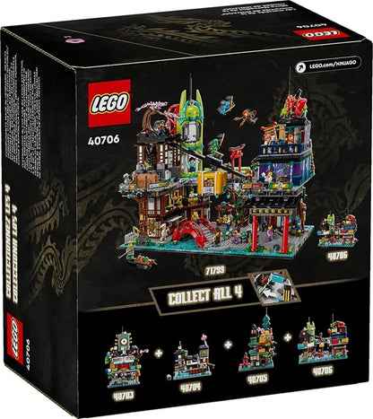 LEGO NINJAGO Micro City Markets Building Set 40706 Collectible Market Model 365 Pieces Ages 10+