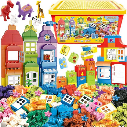 Liberty Imports Big Building Blocks 166 Pieces with Storage Organizer Box Large Bricks Set Educational Learning Classic Construction Toy Set for Toddlers Kids - Compatible with Major Brands