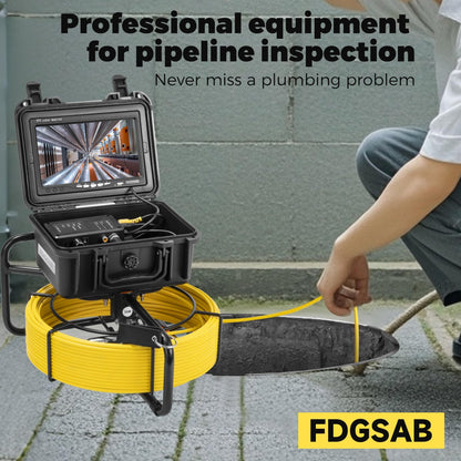 FDGSAB Sewer Camera, 20/50m, 7" Screen Pipeline Inspection Camera Waterproof IP68 w/12 Adjustable LEDs, DVR Function Have 32GB SD Card .for Sewer Line, Duct Drain Pipe Plumbing (164ft/50M DVR)