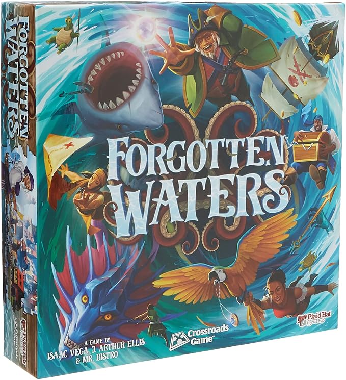 Forgotten Waters Board Game - Embark on a Hilarious Pirate Adventure in a World of High Seas Hijinks! Cooperative Strategy Game Ages 14+ 3-7 Players 2-4 Hour Playtime Made by Plaid Hat Games