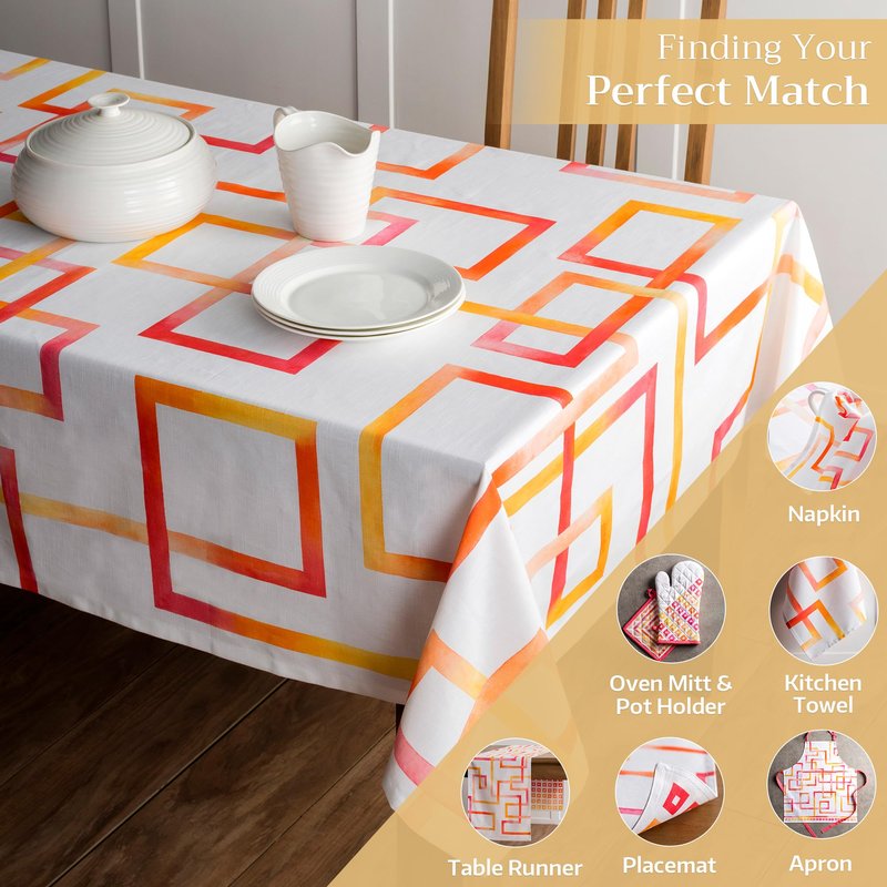 Maison d' Hermine Table Cloth Rectangle Table 100% Cotton 60 x 120 Inches Tablecloth Reusable Decorative for Dining Kitchen Room Farmhouse Home Gifts for Mothers Day Spring Summer - Summer Maze