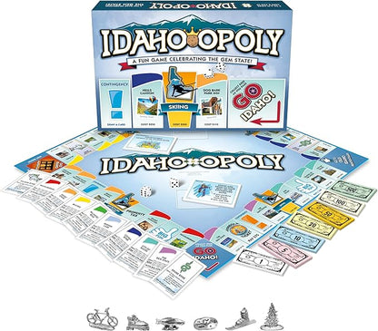 Late for The Sky Idaho-Opoly Board Game – Idaho State Themed Family Strategy Opoly-Style Fun for 2-6 Players Ages 8+ Traditional or Fast 1-Hour Play for Game Night