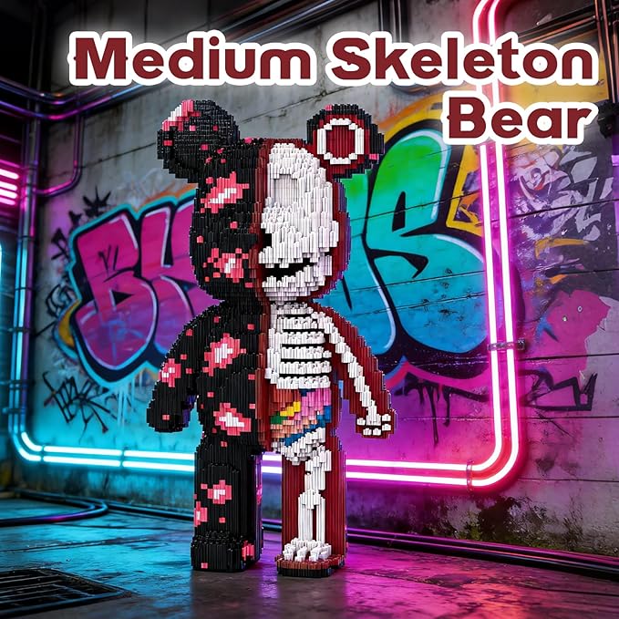 Skeleton Bear Building Blocks (5800 PCS) Creative Animal Brick Set for Kids &amp Adults Micro Building Blocks Teddy Blocks Children Toys for Christmas Halloween Anniversary