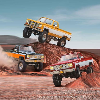 EAZYRC FMS 1/18 FCX18 Chevy K10 RC Crawler RTR with License Red RC Pickup Truck 4x4 Chevy Hobby Grade 2-Speed Transmission Monster Truck for Adults with Led Light (red)