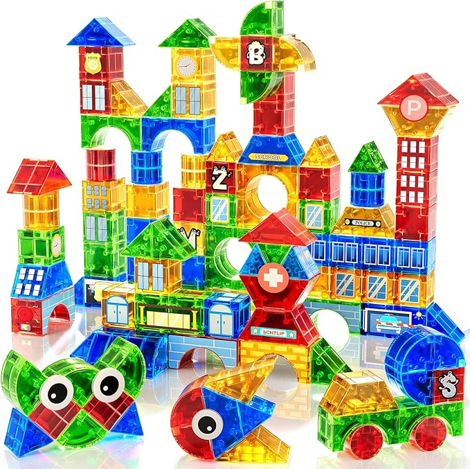 Magnet Toy for Toddlers 3-5 115 Pieces Magnet Building Toys for Kids 4-8 Preschool Educational Christmas Birthday Gifts Toys for Kids Ages 3-5 Year Old Boys and Girls