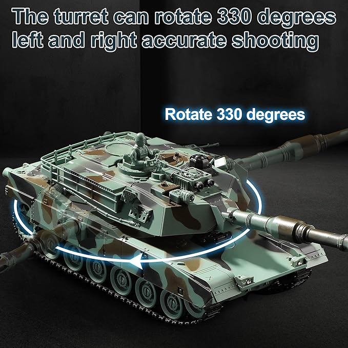 RC Tank US M1A2 Abrams Remote Control Tank Toy 1:28 Scale 2.4GHz RC Military Vehicles with Realistic Sounds Army Toys for Boys Kids &amp Adults