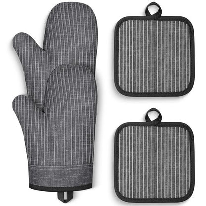 CUSIRA Oven Mitts and Pot Holders, Silicone Oven Gloves, 500 F Heat Resistant Oven Mitts Sets, Non-Slip Silicone Textured Grip, Darkgray