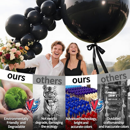 LEEZZIZZ 36 Inch Giant Balloons, 9 Pcs Jumbo Large Latex Balloons Bluk for Kid's Party Wedding Birthday Supply Decorations.