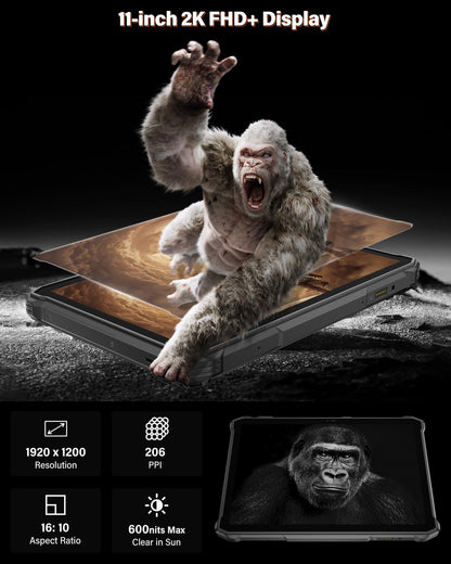 Ulefone Armor Pad 5 Pro & Digital Microscope C01, 5G Rugged Tablet, Dimensity 7400X 32GB+512GB/2TB Expansion, 24200mAh(120W), 11" FHD+ Screen, IP68/69K, 64MP+64MP, 32MP, Dual LED Lights/Warning Lights