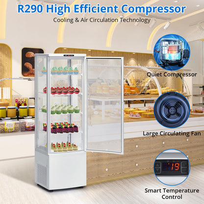 IDEALHOUSE 8.4 Cu.FT Commercial Refrigerator Display,Glass Door Beverage Cooler,Adjustable Shelving,LED Lighting,Countertop Fridge
