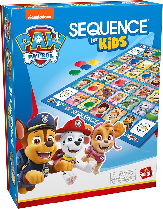 Paw Patrol Sequence for Kids | Easy to Play Matching Game of 4-in-A-Row Featuring Paw Patrol Characters | 2-4 Players Ages 3+