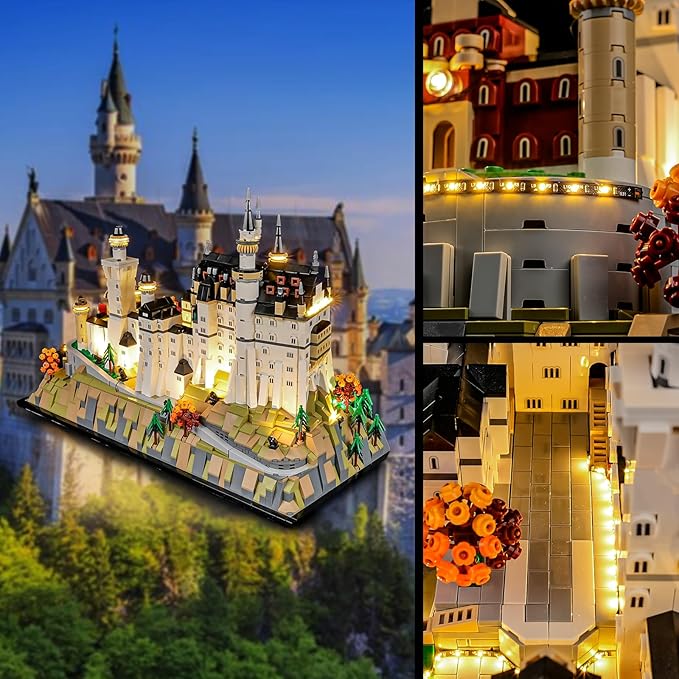 Vaodest LED Light for Lego 21063 Neuschwanstein Castle SetDesign and Configuration Compatible with Lego 21063 Model(LED Light Only Not Building Block Kit)