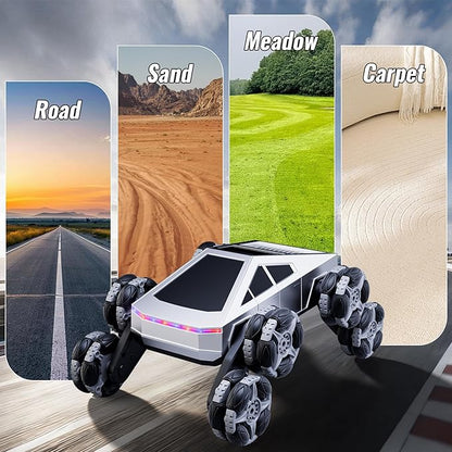 Remote Control Car 8 Wheels RC Stunt Car with LED Lights &amp Music 2.4GHz RC Drift Car for Boys Aged 6-14 Christmas Birthday Gift for Kids