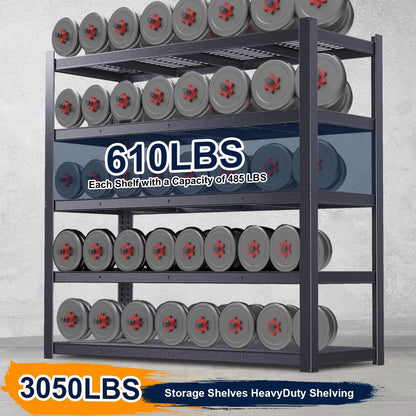 ZEUKMXOO Storage Shelves Heavy Duty Metal Shelving 84" H, Adjustable Garage Shelves, Metal Storage Shelves for Garage, Basement, Warehouse, Workshop,24" D x 55" W x 84" H, 3050 lbs