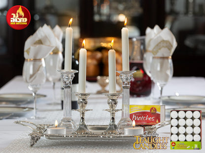 Ner Mitzvah 6 Hour Tea Light Candles - 40 Pack Bulk Package - White Unscented Travel, Centerpiece, Decorative Candle with Maxi Burn Time - Pressed Wax