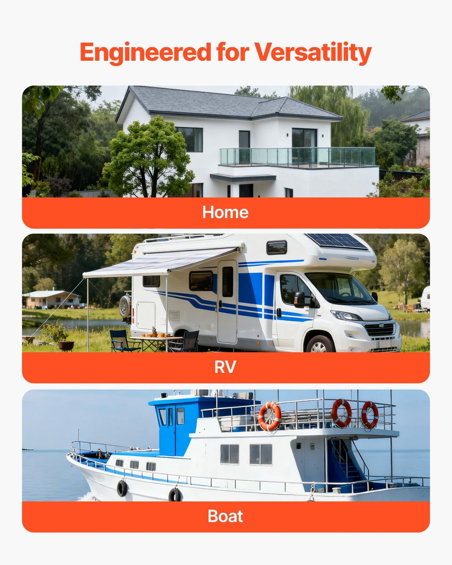 VEVOR 3000W Hybrid Solar Inverter, 24V DC to 230V AC, Pure Sine Wave Power Inverter, Built-in 80A MPPT Solar Charge Controller, Works with Lead Acid Lithium Battery, for Home Camper, Off-Grid, NO WiFi