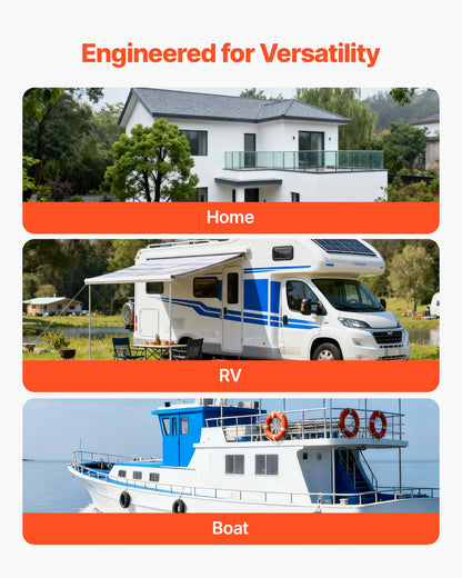 VEVOR 3000W Hybrid Solar Inverter, 24V DC to 230V AC, Pure Sine Wave Power Inverter, Built-in 80A MPPT Solar Charge Controller, Works with Lead Acid Lithium Battery, for Home Camper, Off-Grid, NO WiFi