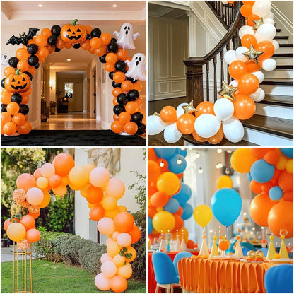 RUBFAC 129pcs Orange Balloons Different Sizes 18/12/10/5 Inches, Burnt Orange Fall Balloon Arch Kit Garland for Halloween Thanksgiving Party Baby Shower Birthday Decoration