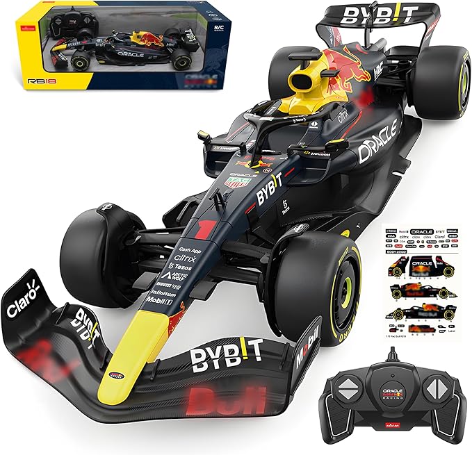 BEZGAR F1 Remote Control Car - Officially Licensed Rb18 Toy Car 1:18 Model Vehicle 2.4GHz Race F1 RC for BoysGirls and Adults Ideal for Kids &amp Collectors 94800