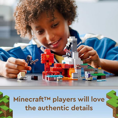 LEGO Minecraft The Ruined Portal Building Toy 21172 with Steve and Wither Skeleton Figures Gift Idea for 8 Plus Year Old Kids Boys &amp Girls