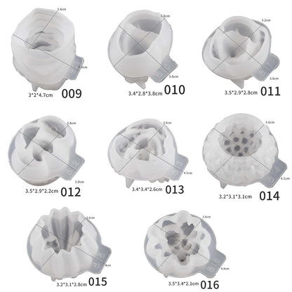 8 Pack Flower Succulent Candle Mold Resin Casting Silicone Molds for Home Decor & Candle Making Wave Spiral Mold