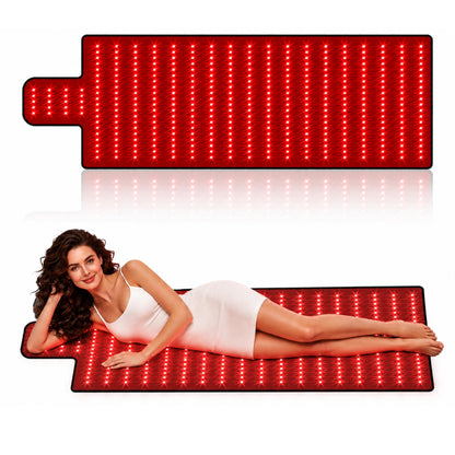 Red Light Therapy Mat for Full Body, High-Density LED Infrared Light with 5 Intensity Levels, 9 Auto-Shutoff Timer Settings, Handheld Controller, Gifts for Athletes, Office Workers, Women, Men