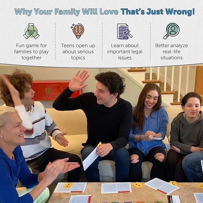 That's Just Wrong! – A Critical Thinking &amp Debate Game for Teens &amp Classrooms | Fun Ethical Dilemmas &amp Real-Life Legal Scenarios for Engaging Conversations
