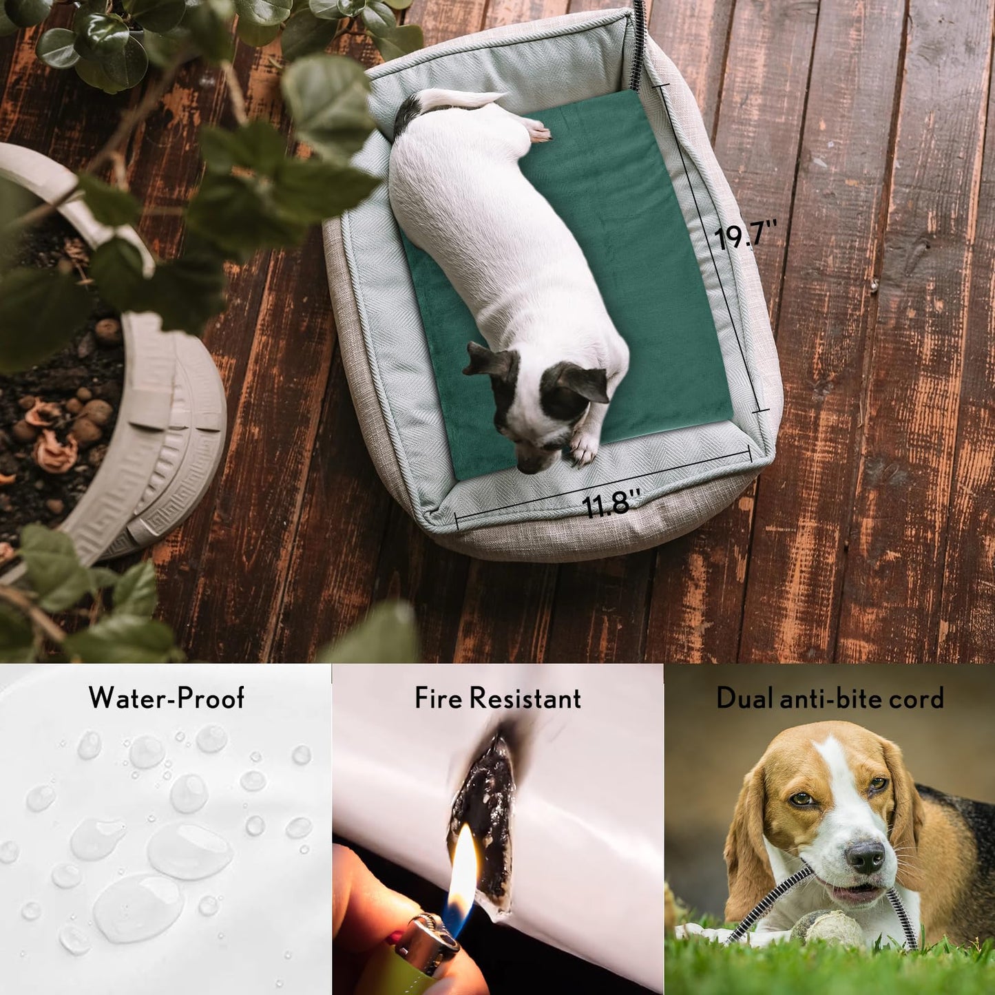 PETNF Outdoor Pet Heating Pads for Dog,Soft Electric Blanket Auto Temperature Control,Heated Mat for Dog House,Whelping Supply for Pregnant New Born Stray Feral Cat Puppy,Safe