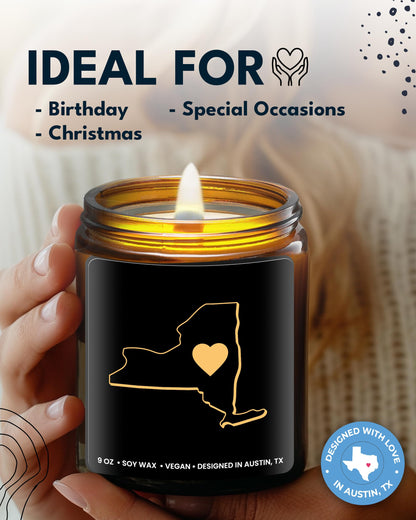 New York Candle, Sentimental House Warming Gifts for Women & Men, Unique New York Themed Souvenir, Ideal Moving Away and Home Sick Gifts, Perfect for Birthday, Christmas, Special Occasions, Gift Ready