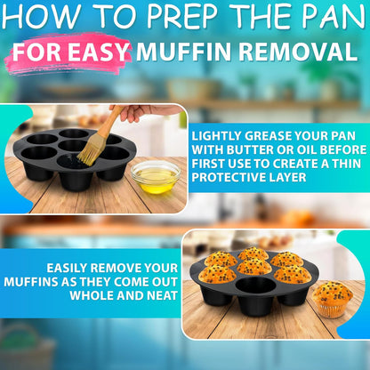 Air Fryer Muffin Pan by [Brand Name] - 7-Cup Silicone Mold for Egg Bites | Heat Resistant & Nonstick