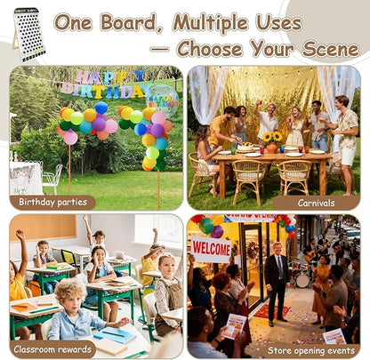 Zhenx Extra Large Prize Drop Board 41.3 x 23.6 Prize Drop Disc Game Wood Disc Drop Games for Family Parties Parties Trade Show Booth and Carnival Game