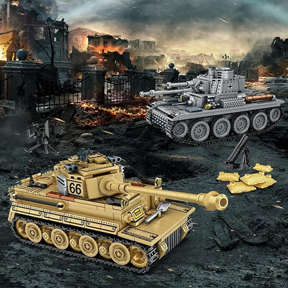 1030 Piece WW2 Army Tanks Toy Building SetsCreate a German Panzer 38T and a German Tiger Tank ToysAdult Collectible Model Tanks Sets to BuildChristmas Birthday Gifts for BoysTeensAdults