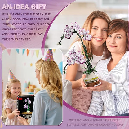 Flowers Toys Building Blocks Set with Vase Artificial Plants Building Blocks Collection Home&ampOffice Decor Gift for Adults Teen Girls