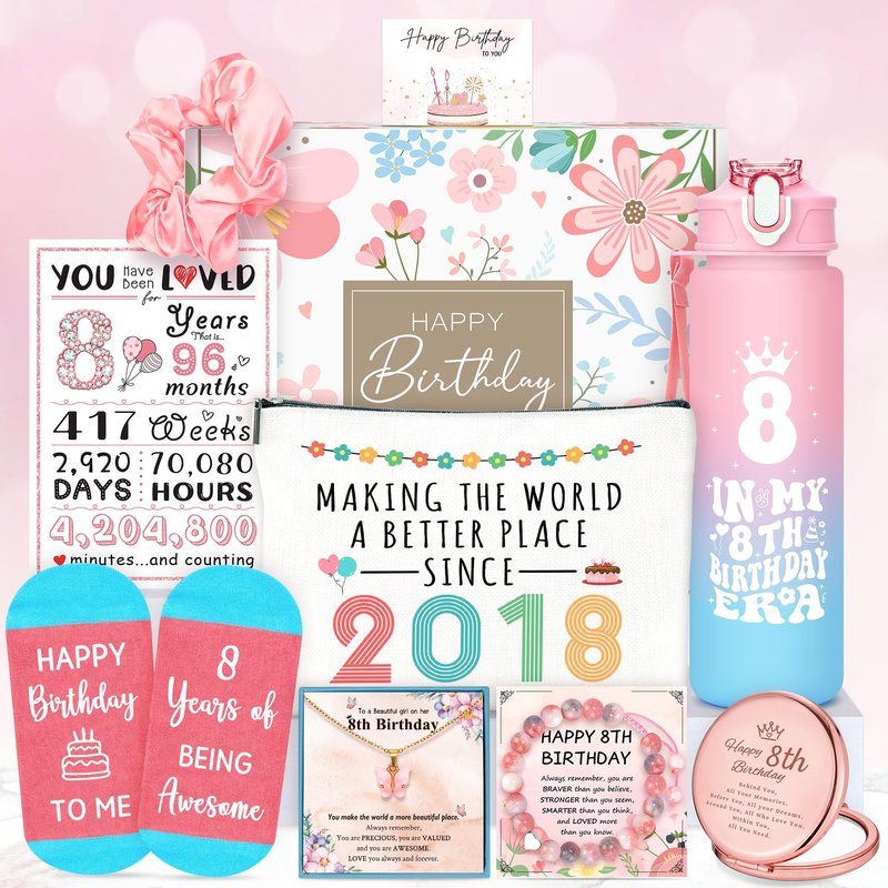 8 Year Old Girl Birthday Gift for 8 Years Old Girl Gift Ideas Trendy 8th Birthday Gifts for Girls Popular Girly Gifts for Eight Year Olds Girls Happy 8th Decoration Presents Stuff Accessories Things