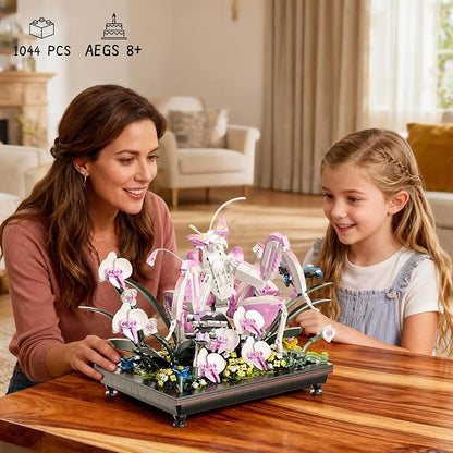 Orchid Praying Mantis Flowers Bonsai Building Set Compatible with Lego Insects Nature Inspired STEM Kit for Adults Stunning Desk Decor for Home/Office for Boys Girls Aged 8-16+ 1077PCS