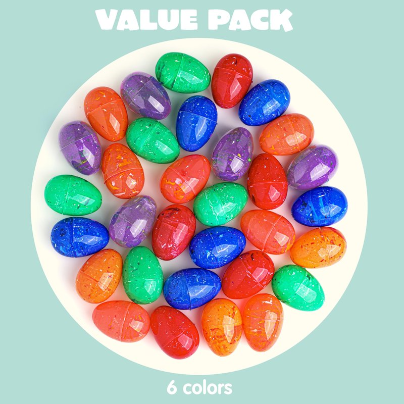 JOYIN 30 Pcs Plastic Iridescent Printed Bright Easter Eggs 3.15" Tall for Easter Hunt, Basket Stuffers Fillers, Classroom Prize Supplies, Filling Treats and Party Favor