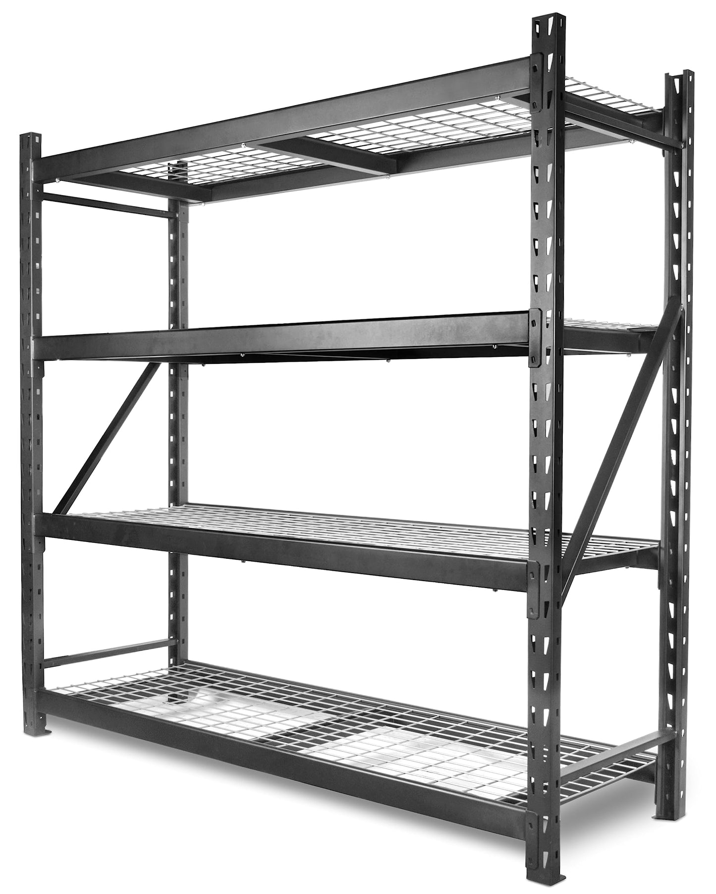 Wen Four-Tier Industrial Steel Storage Rack with Adjustable Shelving and 8000-Pound Capacity (RK7724-4)