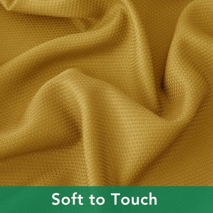 Biscaynebay Textured Fabric Christmas Square Table Cloth 90x90 Inches, Gold Water Resistant Tablecloths for Dining, Kitchen, Wedding and Parties etc. Machine Washable