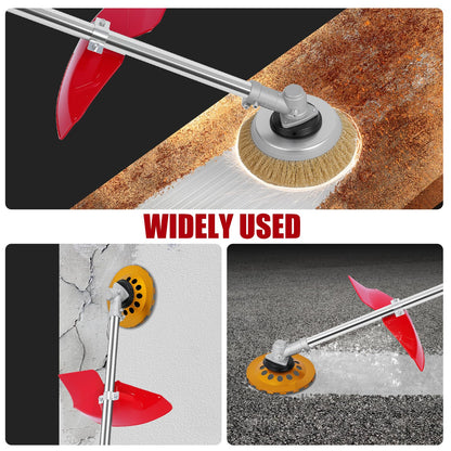 Electric Multifunctional Concrete Grinder & Burnishing Machine 6 Speed Adjustable 110V Heavy Duty Grinder for Floor Polishing,Wall Grinding,Metal Derusting with 180mm Diamond Disc &200mm Wire Brush