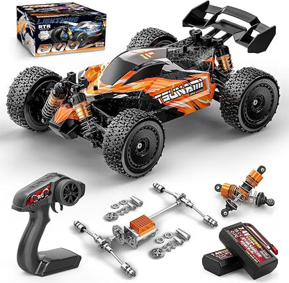 RC Cars 1:18 High-Speed RC Off-Road Truck for Adults &amp Boys36KM/H RC Car with Metal Drivetrain Dual Rechargeable Batteries Splash-Proof Electronics Portable Remote Control Car for Outdoor Fun