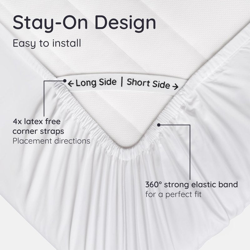 Bambaw King White Fitted Sheet Only, 100% Viscose Derived from Bamboo Sheet, Cooling Fitted Sheet King Size, 16” Deep Pocket Sheet (White)