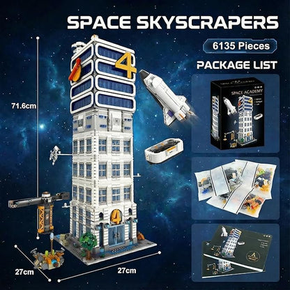 Skyscrapers Modular Building Blocks71cm Tall Four Heroes Tower Building Architecture Set -Space Academy Collectible Display Toy with Adults Sci-Fi MOC Construction Gift(6135pcs)