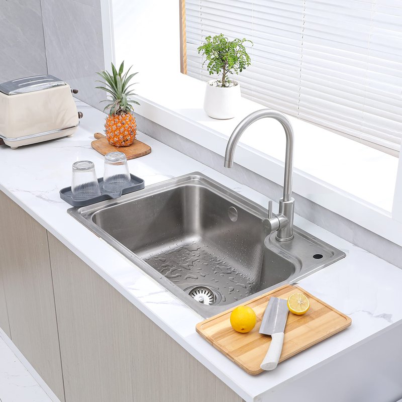 MicoYang Silicone Bathroom Soap Dishes with Drain Spout-Bathroom and Kitchen Sink Organizer,Sponge Holder,Dish Soap Tray,Perfect for Dispenser,Scrubber,Bottle,Cup on Sink or Counter-Grey 9.6"×5.3"