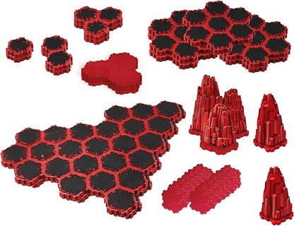 Renegade Game Studios Heroscape: Lava Fields of Valhalla Terrain Expansion 120+ Hex Tiles 4 Lava Rock Outcrop Pieces