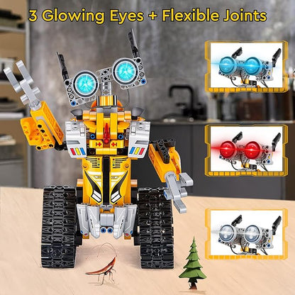 Sillbird Robot Building Kit with Remote Control STEM Gifts for Boys Age 8-13 Coding Buildable Robotic Technic Toys for Kids Birthday with 468 Pieces