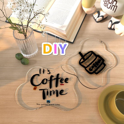 2 PCS Acrylic Coasters, Cute Drink Coaster for Coffee Table, Desktop Heat-Resistant Coaster, Clear Coaster for Home Office Desk, Accessory for Desktop Protection, Cloud-Shaped